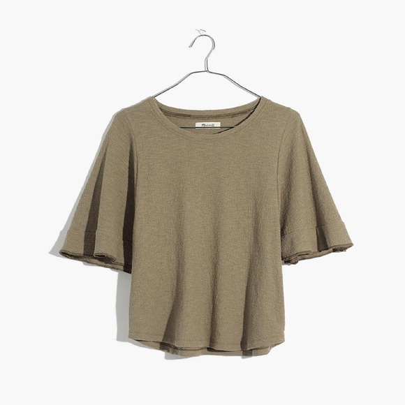 Madewell Texture & Thread Flutter-Sleeve Top - Picture 3 of 9